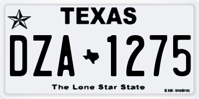 TX license plate DZA1275