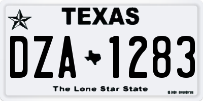 TX license plate DZA1283