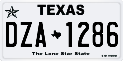 TX license plate DZA1286
