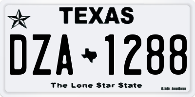 TX license plate DZA1288