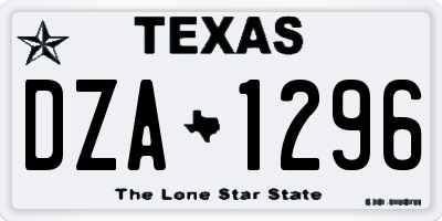 TX license plate DZA1296