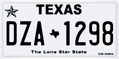 TX license plate DZA1298