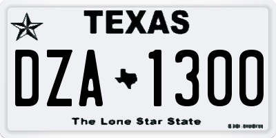 TX license plate DZA1300