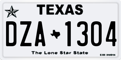 TX license plate DZA1304
