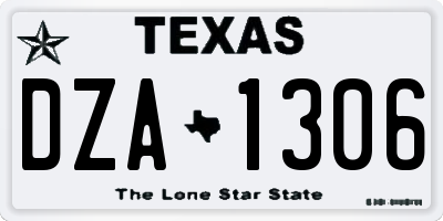 TX license plate DZA1306