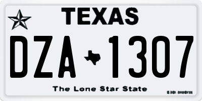 TX license plate DZA1307