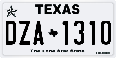 TX license plate DZA1310