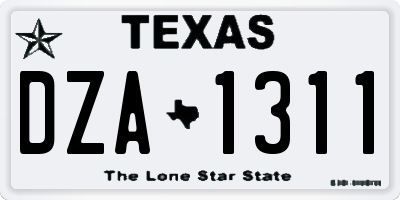 TX license plate DZA1311