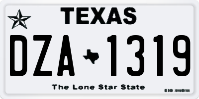 TX license plate DZA1319