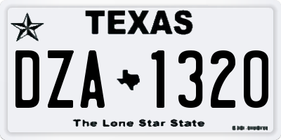 TX license plate DZA1320