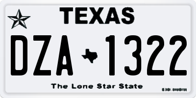 TX license plate DZA1322