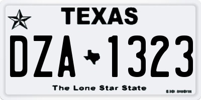 TX license plate DZA1323