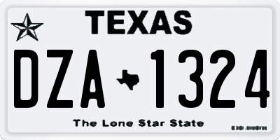 TX license plate DZA1324