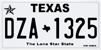 TX license plate DZA1325