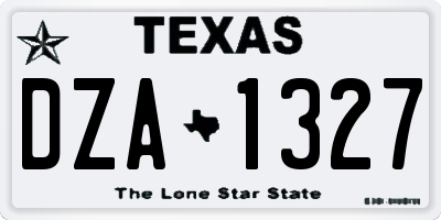 TX license plate DZA1327
