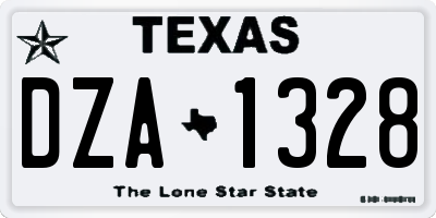 TX license plate DZA1328