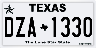 TX license plate DZA1330
