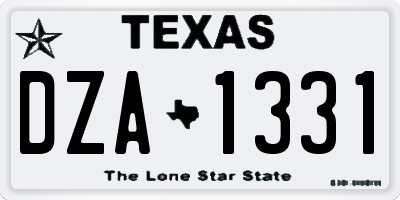 TX license plate DZA1331