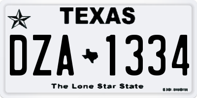 TX license plate DZA1334
