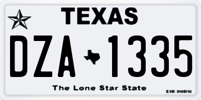 TX license plate DZA1335
