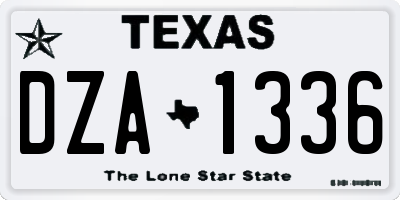 TX license plate DZA1336