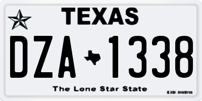 TX license plate DZA1338