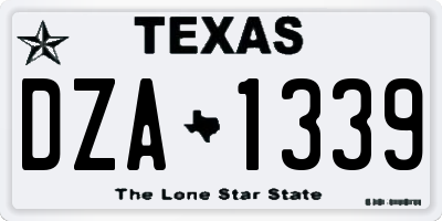 TX license plate DZA1339