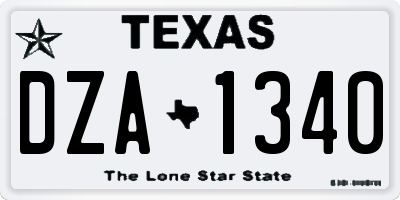 TX license plate DZA1340