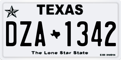 TX license plate DZA1342