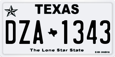 TX license plate DZA1343