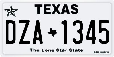 TX license plate DZA1345