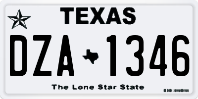TX license plate DZA1346