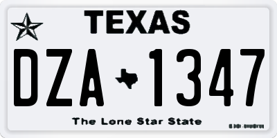 TX license plate DZA1347