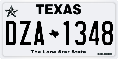 TX license plate DZA1348