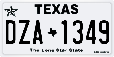 TX license plate DZA1349