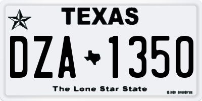 TX license plate DZA1350