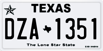 TX license plate DZA1351