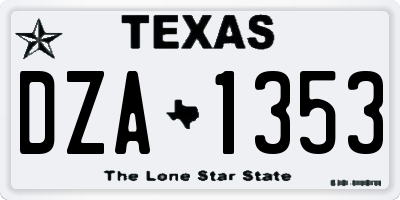 TX license plate DZA1353