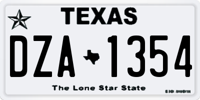 TX license plate DZA1354