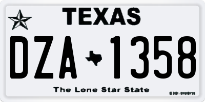 TX license plate DZA1358