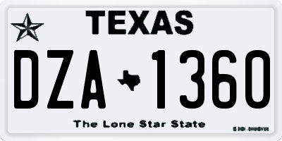 TX license plate DZA1360