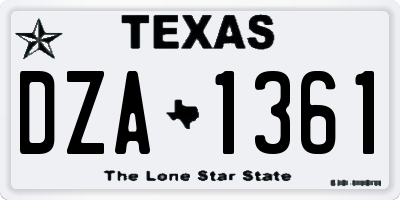 TX license plate DZA1361
