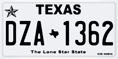 TX license plate DZA1362