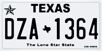 TX license plate DZA1364