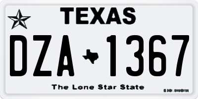 TX license plate DZA1367