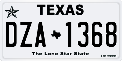 TX license plate DZA1368