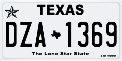TX license plate DZA1369