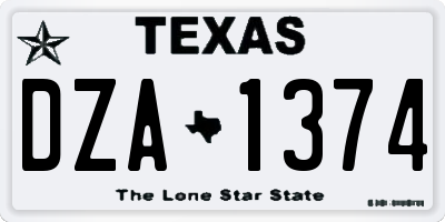 TX license plate DZA1374
