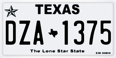 TX license plate DZA1375