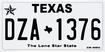 TX license plate DZA1376